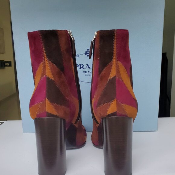 Prada Multicolor Geometric Ankle Boots - Picture 5 of 11